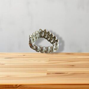 Vintage Coro Pegasus Silver Tone Wide Link Bracelet